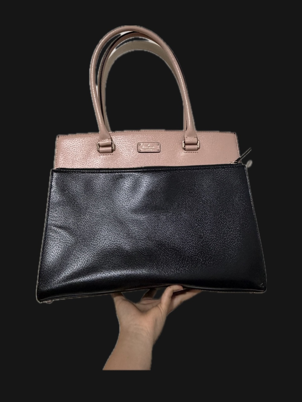 kate spade Black and Blush Two-Tone Satchel